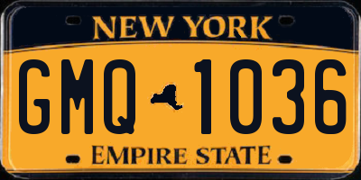 NY license plate GMQ1036