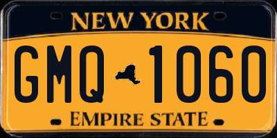 NY license plate GMQ1060