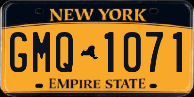NY license plate GMQ1071