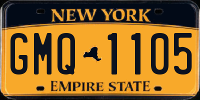 NY license plate GMQ1105