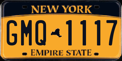 NY license plate GMQ1117
