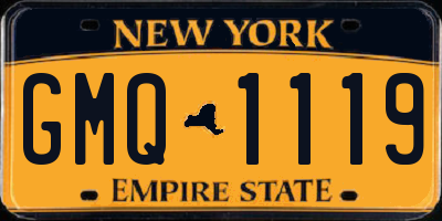 NY license plate GMQ1119