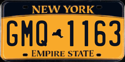 NY license plate GMQ1163