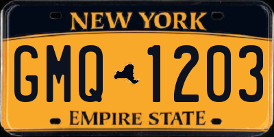 NY license plate GMQ1203