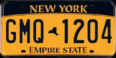 NY license plate GMQ1204