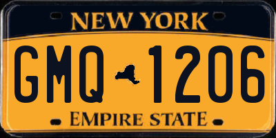 NY license plate GMQ1206