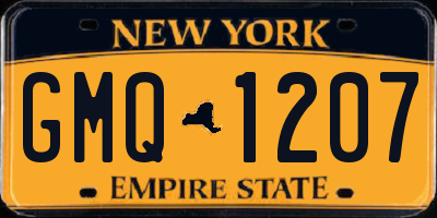 NY license plate GMQ1207