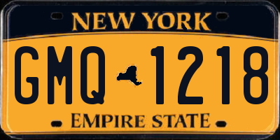 NY license plate GMQ1218