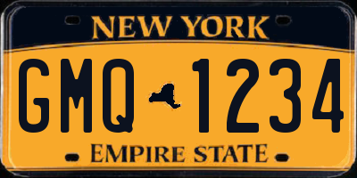 NY license plate GMQ1234
