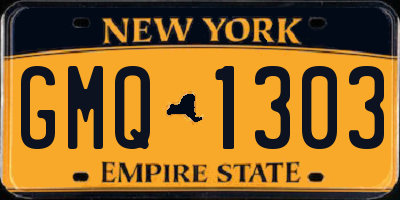 NY license plate GMQ1303