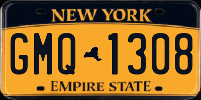 NY license plate GMQ1308