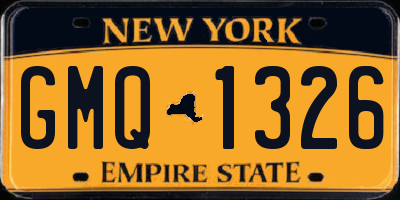 NY license plate GMQ1326