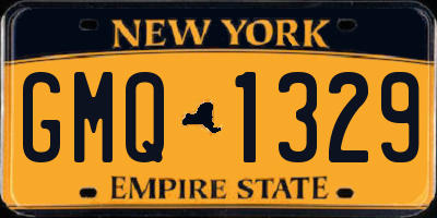 NY license plate GMQ1329