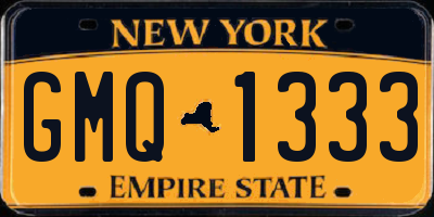 NY license plate GMQ1333