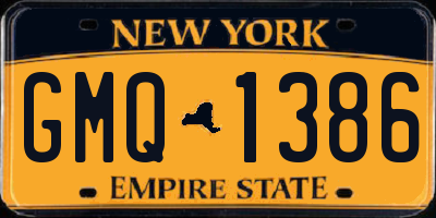 NY license plate GMQ1386