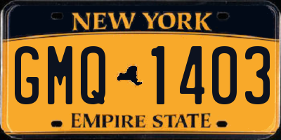 NY license plate GMQ1403