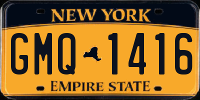 NY license plate GMQ1416
