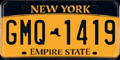 NY license plate GMQ1419