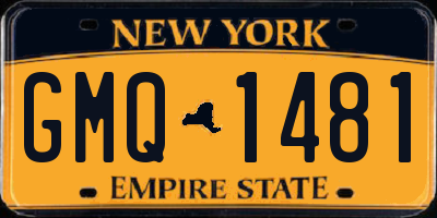 NY license plate GMQ1481
