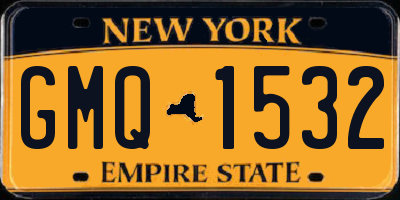 NY license plate GMQ1532