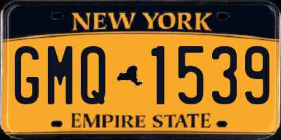 NY license plate GMQ1539