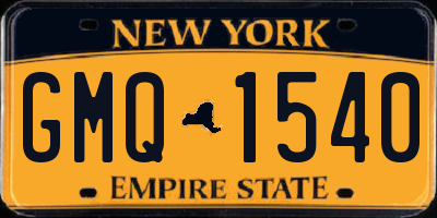 NY license plate GMQ1540