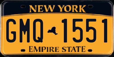 NY license plate GMQ1551