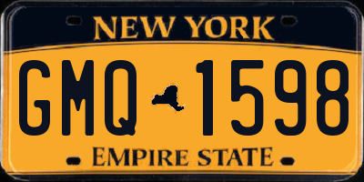 NY license plate GMQ1598