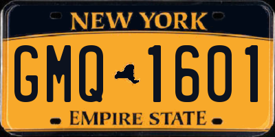 NY license plate GMQ1601