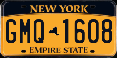 NY license plate GMQ1608