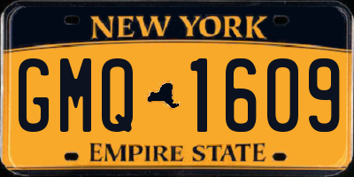 NY license plate GMQ1609