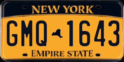 NY license plate GMQ1643