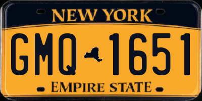 NY license plate GMQ1651