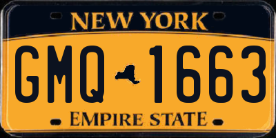NY license plate GMQ1663
