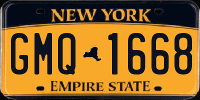 NY license plate GMQ1668