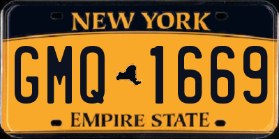 NY license plate GMQ1669