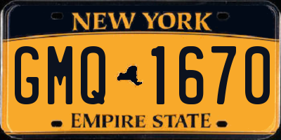 NY license plate GMQ1670