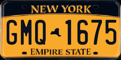 NY license plate GMQ1675