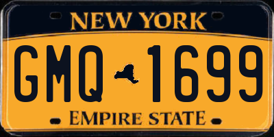 NY license plate GMQ1699