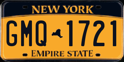 NY license plate GMQ1721