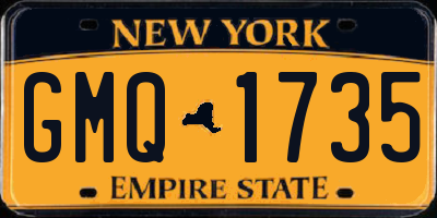 NY license plate GMQ1735