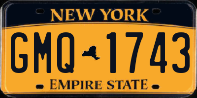 NY license plate GMQ1743