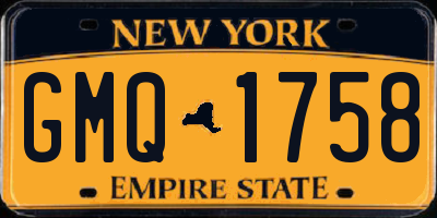 NY license plate GMQ1758