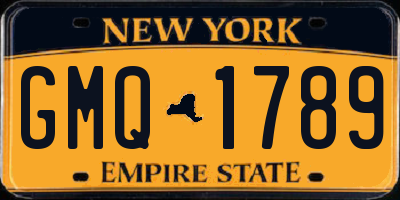NY license plate GMQ1789