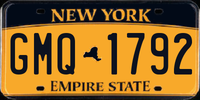 NY license plate GMQ1792