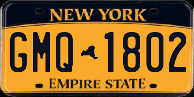NY license plate GMQ1802
