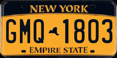 NY license plate GMQ1803