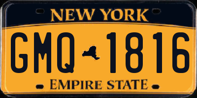 NY license plate GMQ1816