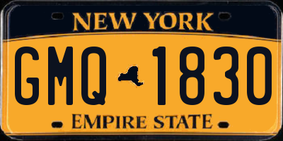 NY license plate GMQ1830