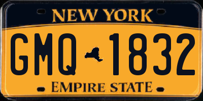 NY license plate GMQ1832
